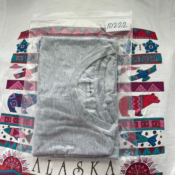 Lacoste Shirt Mens Large Gray Tennis Regular Fit Short Sleeve Logo - Picture 10 of 10